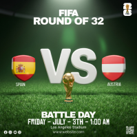 Green Professional FIFA Match Announcement Instagram Post Instagram-bericht template