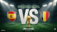 Green Professional FIFA Quarter Final Match YouTube Thumbnail template