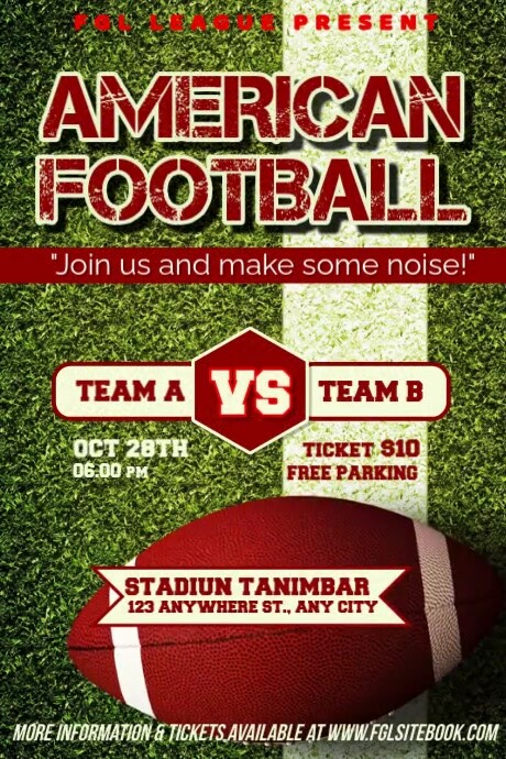 Green Professional Flag Football New 2024 Poster โปสเตอร์ template