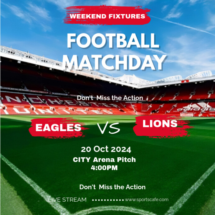 Green Professional Football Matchday Instagram Post Template PosterMyWall