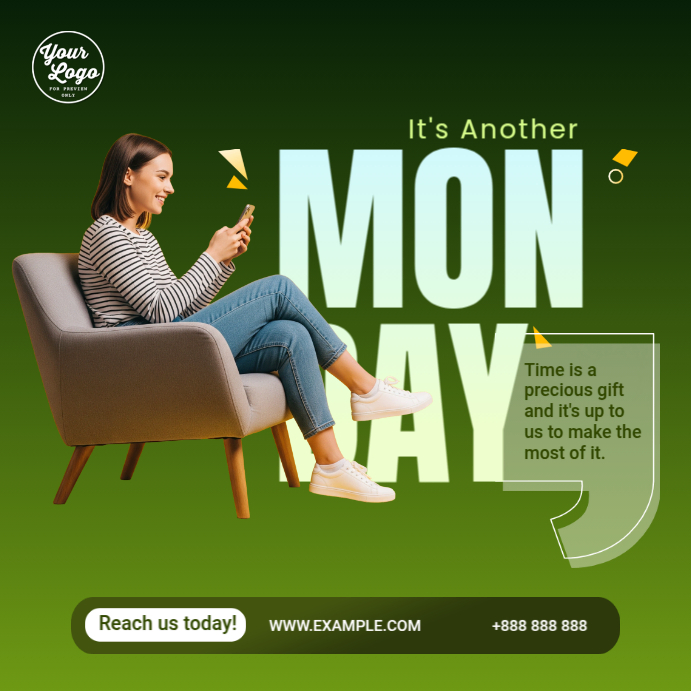 Green Professional Fresh Start Monday Motivation Instagram Post ...