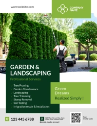 Green Professional Garden And Landscaping Professional Services Dark Green White And Light Green Col Volante (Carta US) template