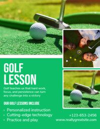 Zielony Golf Lessons Flyer Template