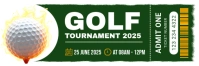 Green Professional Golf Ticket Twitter Banner template