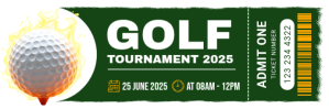 Green Professional Golf Ticket Twitter Banner template