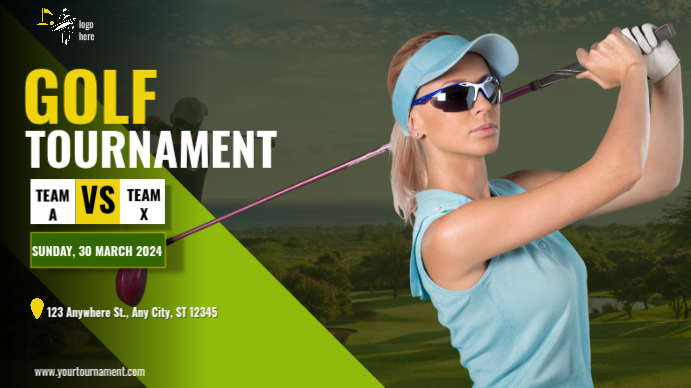 Green Professional Golf Tournament Digital Display Template | PosterMyWall
