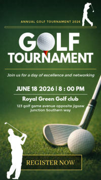 Green Professional Golf Tournament Instagram Story template