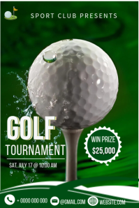 Green Professional Golf Tournament Pinterest Graphic template