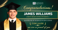 Green Professional Graduation Announcement Facebook Shared Image template