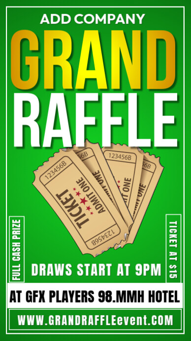 Green Professional Grand Raffle Ticket Brand Digital Display (9:16 ...