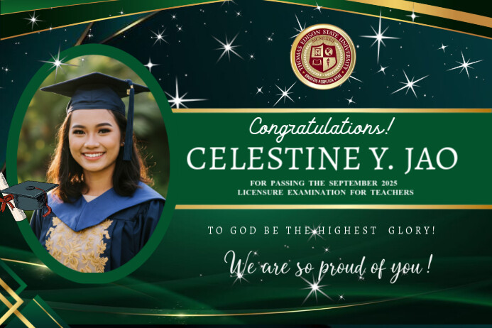 Green Professional Green Gold Graduation Banner Poster Template ...