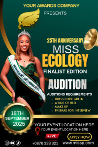 Green Professional Green Maximalist Pageant Audition Poster Poster template