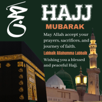 Vert Hajj Mubarak Logo Template