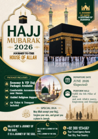 Green Professional Hajj Pilgrimage A2 template