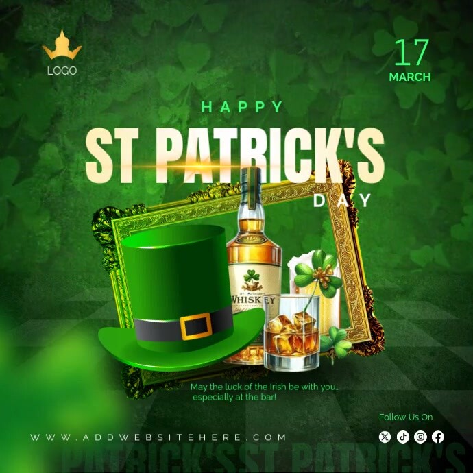 Green Professional Happy St Patrick's Day Instagram Post template