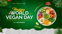 Green Professional Happy World Vegan Day Digital Display (16:9) template