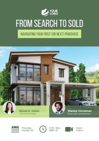 Green Professional Homebuyer Webinar Flyer Poster Ad A4 template