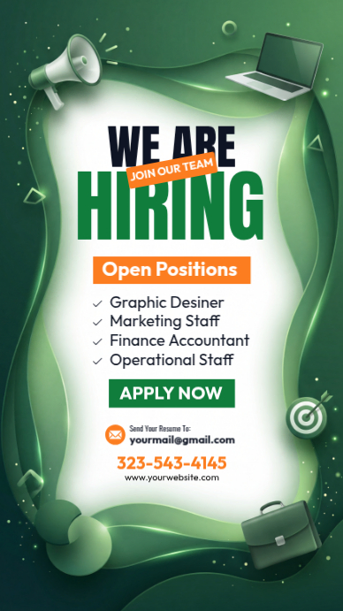Green Professional Job Hiring Instagram Story Template | PosterMyWall