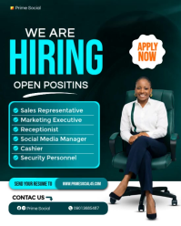 Green Professional Job Recruitment Flyer Instagram Portrait Video template