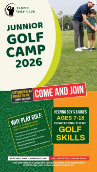 Green Junior Golf Camp Instagram-verhaal Template