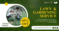 Green Professional Lawn And Gardening Service Facebook Shared Image template