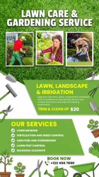 Green Professional Lawn Care and Gardening Services Instagram Story template