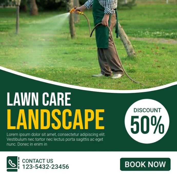 Plantilla de Green Professional Lawn Care Landscape Instagram Post ...