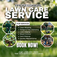 Green Professional Lawn Care Service Instagram Post Video Instagram-Beitrag template