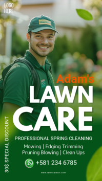 Green Professional Lawn Care Service Promotion Instagram Story template