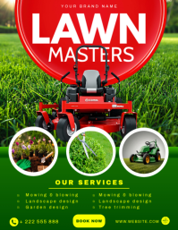 Green Professional Lawn Care Services Flyer template