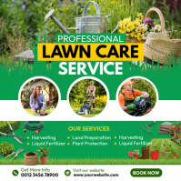 Green Professional Lawn Care Services Instagram Post template