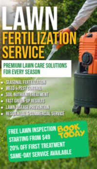 Green Professional Lawn Fertilization Service Business Card Visitkort template