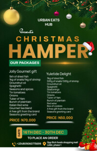 Grøn Christmas Hamper Promotion Tabloid Template