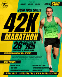 Green Professional Marathon Run Event Poster for Instagram Portrait template