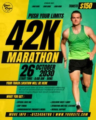 Green Professional Marathon Run Event Poster for Instagram Portrait template