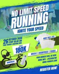 Green Professional Marathon Run Event Poster For Instagram Portrait template
