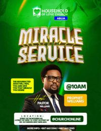 Zielony Miracle Service Event Flyer Template