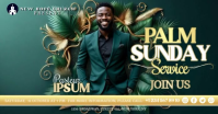 Green Professional Palm Sunday Church Service Facebook Shared Image Video template