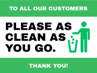 Green Professional Please Clean And Go Thank You  Presentation Presentación template