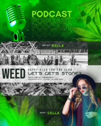 Green Professional Podcast About Weed Instagram Portrait template