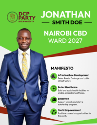 Green Professional Political Campaign Flyer Рекламная листовка (US Letter) template