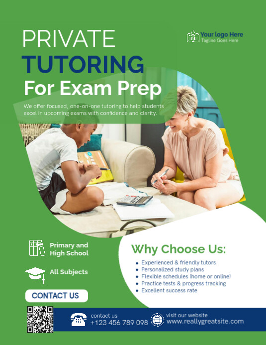 Flyer Design Exa Green Professional Private Exam Prep Tutoring Flyer Template | PosterMyWall
