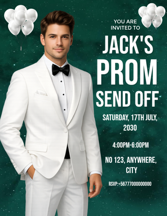 Green Prom Send Off Flyers Template | PosterMyWall