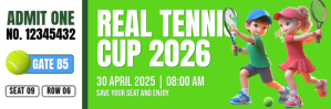 Green Professional Real Tennis Cup Twitter Banner Twitter-header template