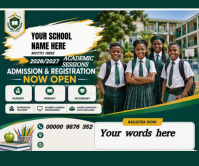 Hijau School Admission Large Rectangle Template