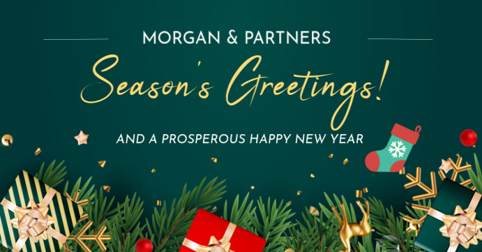 Green Professional Season's Greetings Facebook Event Cover template