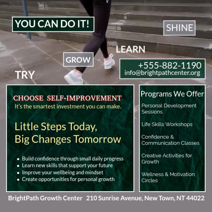 Plantilla de Self-improvement Instagram Ad | PosterMyWall