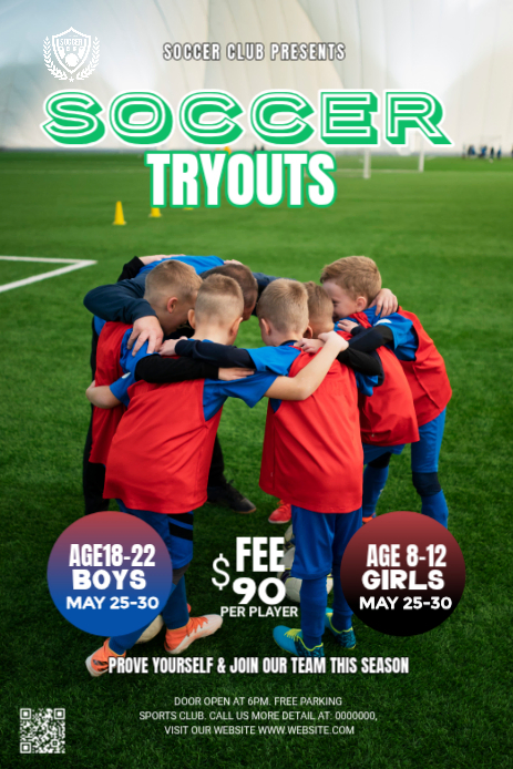 Soccer Tryouts Template | PosterMyWall