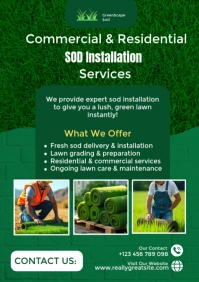 Green Professional  Sod Installation Services Advertisement Template A2