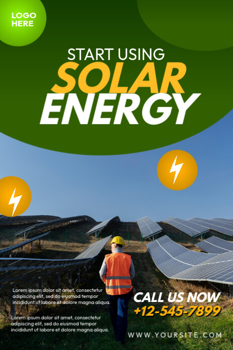 Green Professional Solar Energy Template Design Poster | PosterMyWall